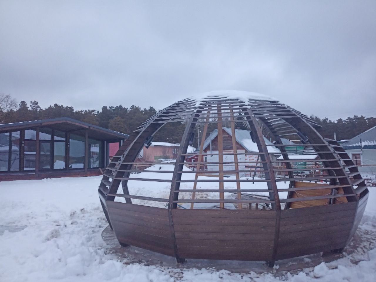 Деревянная купольная беседка астра